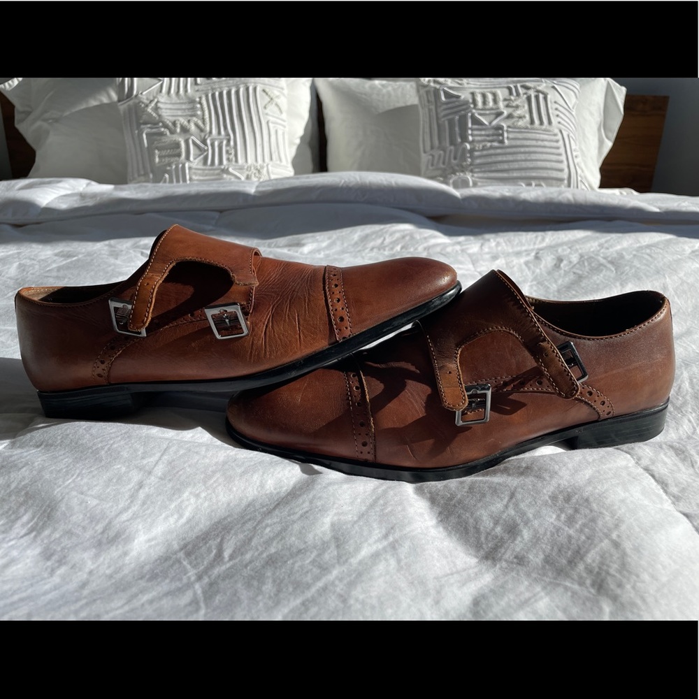 Aldo Monk Strap Light Brown Dress Shoes sz 9
